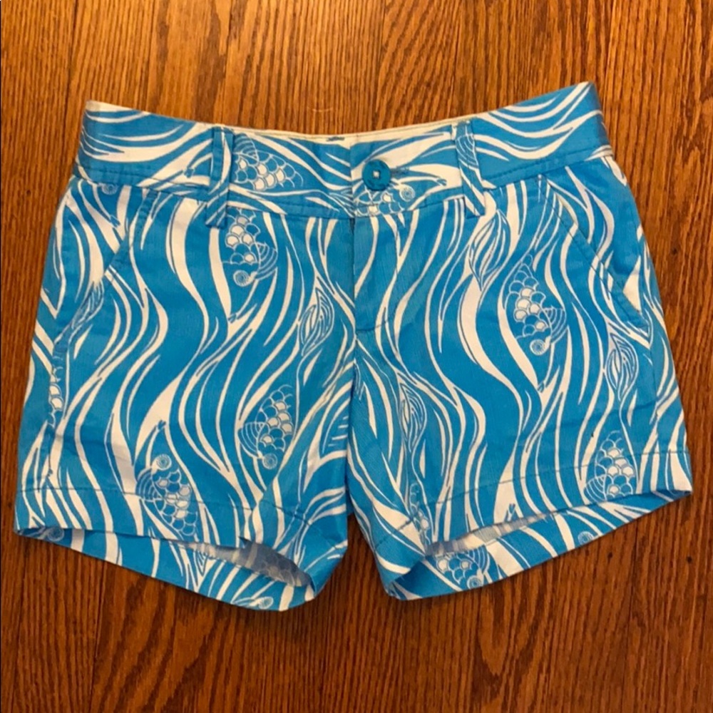 Lily Pulitzer Blue and White Fish Shorts